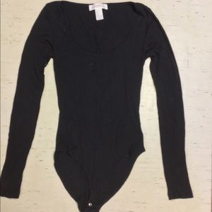 Forever 21 black ribbed body suit